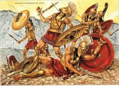 The Spartans fall at Thermopylae